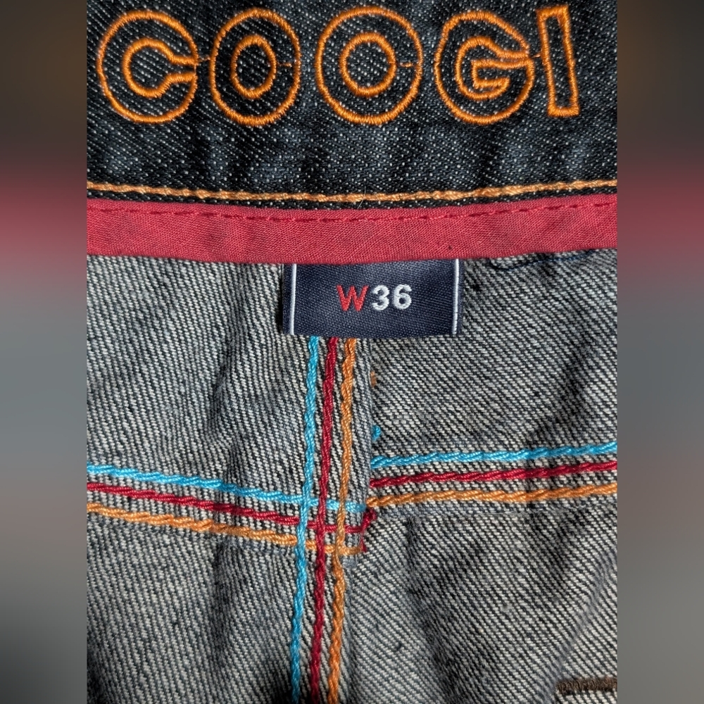 Men's Vintage Coogi Embroidered Baggy Y2K Hip Hop Jeans 36 Size Waist - Picture 3 of 16